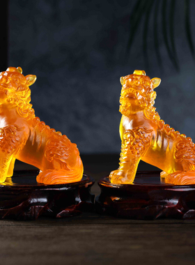 谛听添桂琉璃摆件2025年蛇年吉祥物生肖虎工艺装饰品摆设属虎礼物