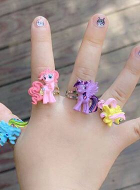 卡通混合材质树脂可调节大小戒子