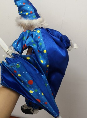 收藏样品中古玩具超级破旧 斑驳 带雨伞的小丑娃