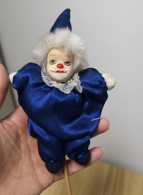 收藏样品中古玩具超级破旧 斑驳 发黄小丑娃娃插件单个价