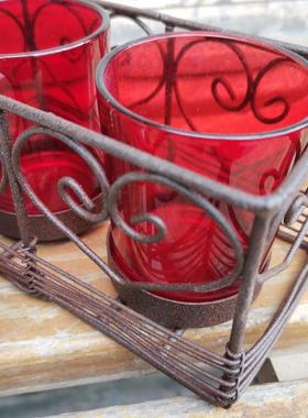 旧物时代/出口库存/瑕疵复古迷你小烛台 桌摆件