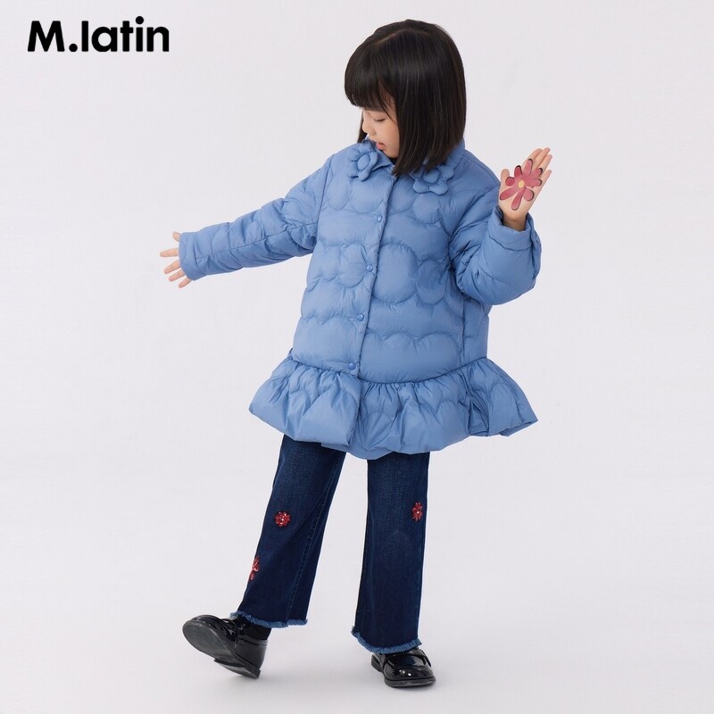 【商场同款】马拉丁童装羽绒服冬装新款女童大童花朵轻薄羽绒服