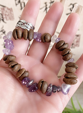 咖啡豆手串天然碎石饰品