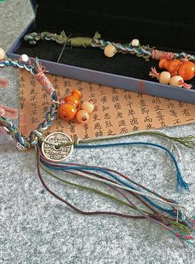 藏式手搓棉绳项链长款简约男女