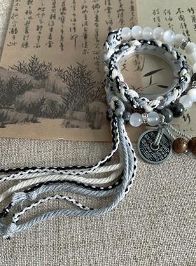 双生太极山鬼钱手绳新中式复古款