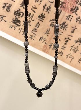 黑云翻墨新中式水墨风串珠项链