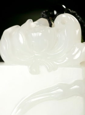 天然新疆和田玉白玉籽玉挂件挂坠吊坠印章 笑口弥勒 88.1克