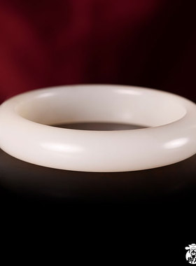 御府和田玉手镯白玉圆条玉镯天然美人镯籽玉平安镯 62.6克 58mm