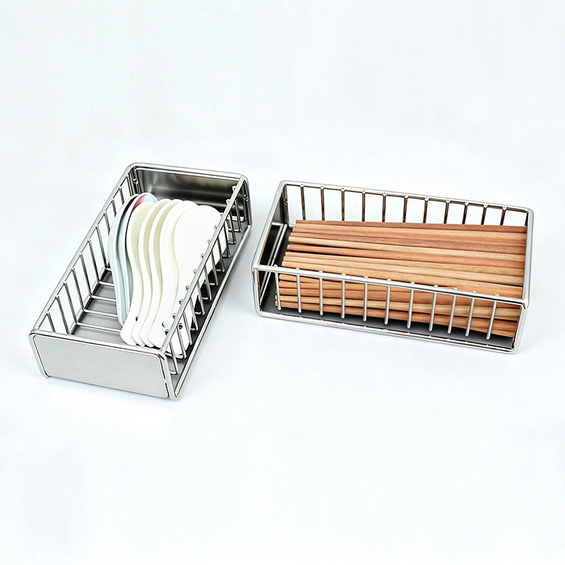 Short 304 stainless steel chopsticks and spoon box with high temperature resistance