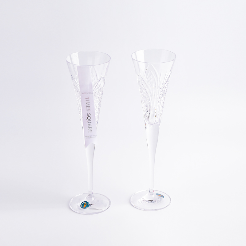 WATERFORD沃特福德时代广场2022限量款水晶玻璃智慧香槟杯一对-图3