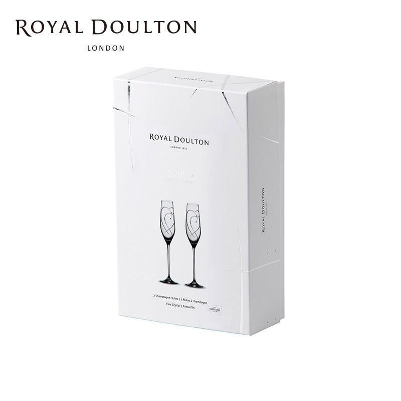 RoyalDoulton皇家道尔顿约定系列酒杯水晶玻璃香槟杯高脚杯一对 - 图1