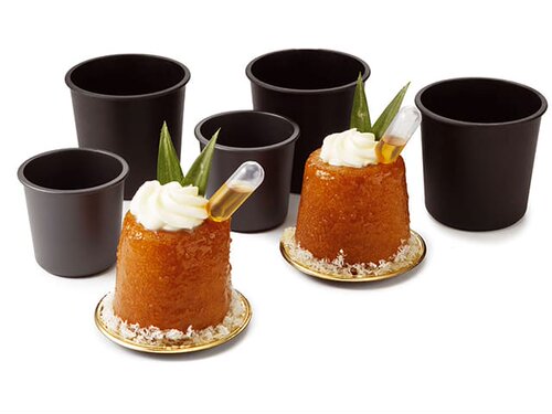 【欧厨】法国matfer不粘涂层baba蛋糕模具直径5cm高度5cm6个装 - 图0
