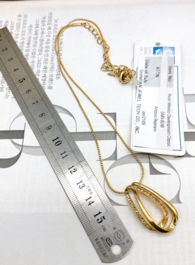 欧美饰品铜渡真金水钻夸张质感时尚百搭小众新款项链女款H-543-5