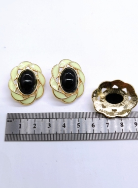 青岛外贸H一690一2原单尾单中古风夸张质感滴柚925银针耳环耳钉