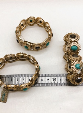 手镯欧美饰品女合金皮绳