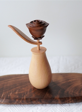 玫瑰花原木扩香简约桌面摆件