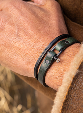 欧美皮手环pig&hen皮复古情侣