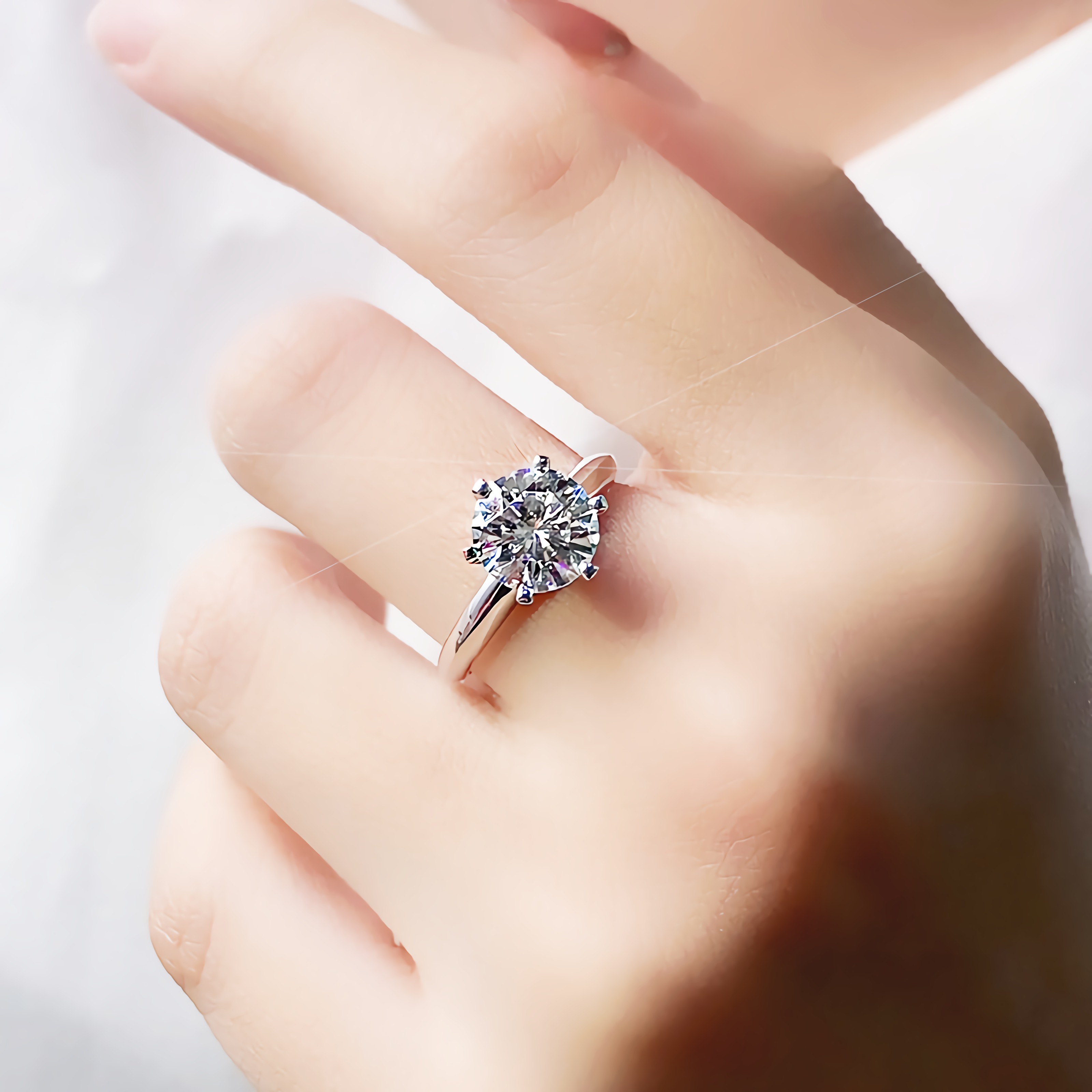 人造钻石婚戒定制求婚订婚克拉钻戒 金钻石戒指女培育钻石 18K HPHT 人造钻石婚戒定制求婚订婚克拉钻戒 金钻石戒指女培育钻石 18K HPHT