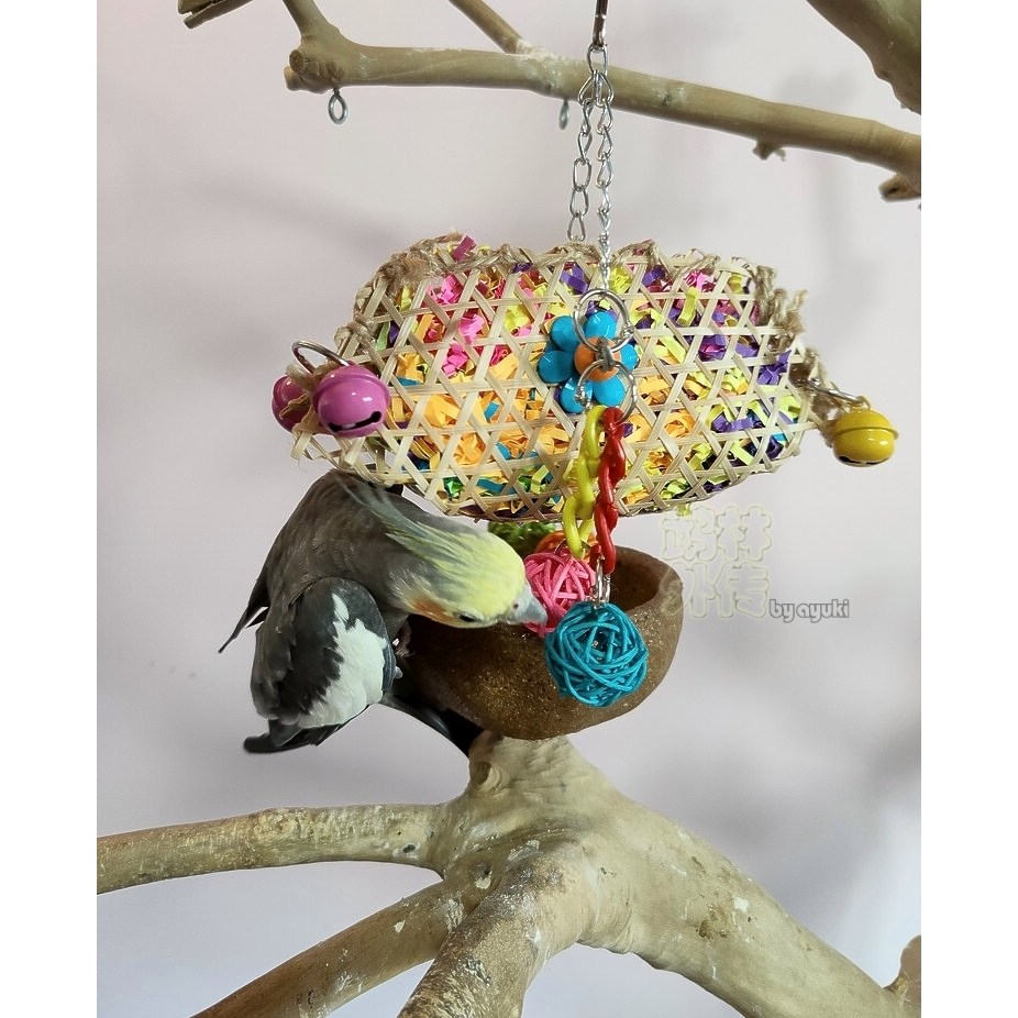 店主推荐鹦鹉益智用品缤纷竹编饺子撕纸玩具牡丹玄凤小太磨嘴玩具,淘宝优惠券,粉丝福利购,淘宝优惠卷