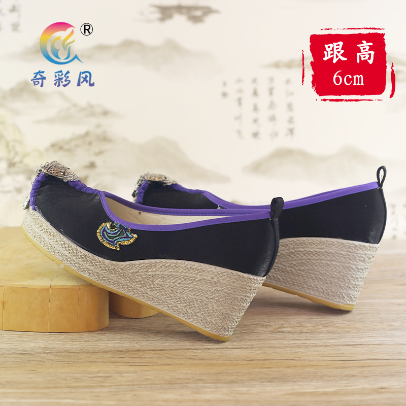 民族风女鞋春款云南绣花鞋女改良汉服鞋原创古装鞋女高跟鞋布鞋女,淘宝优惠券,粉丝福利购,淘宝优惠卷