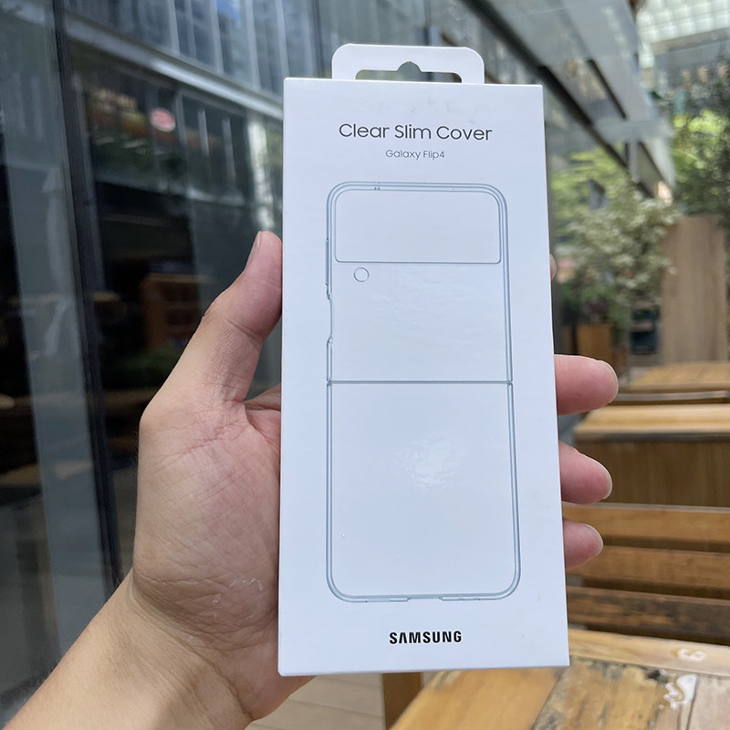 未拆封适用于三星ZFlip4手机壳W23flip保护套折叠屏透明原装保护壳简约透明正品Galaxy ZFlip4小清新男女外壳