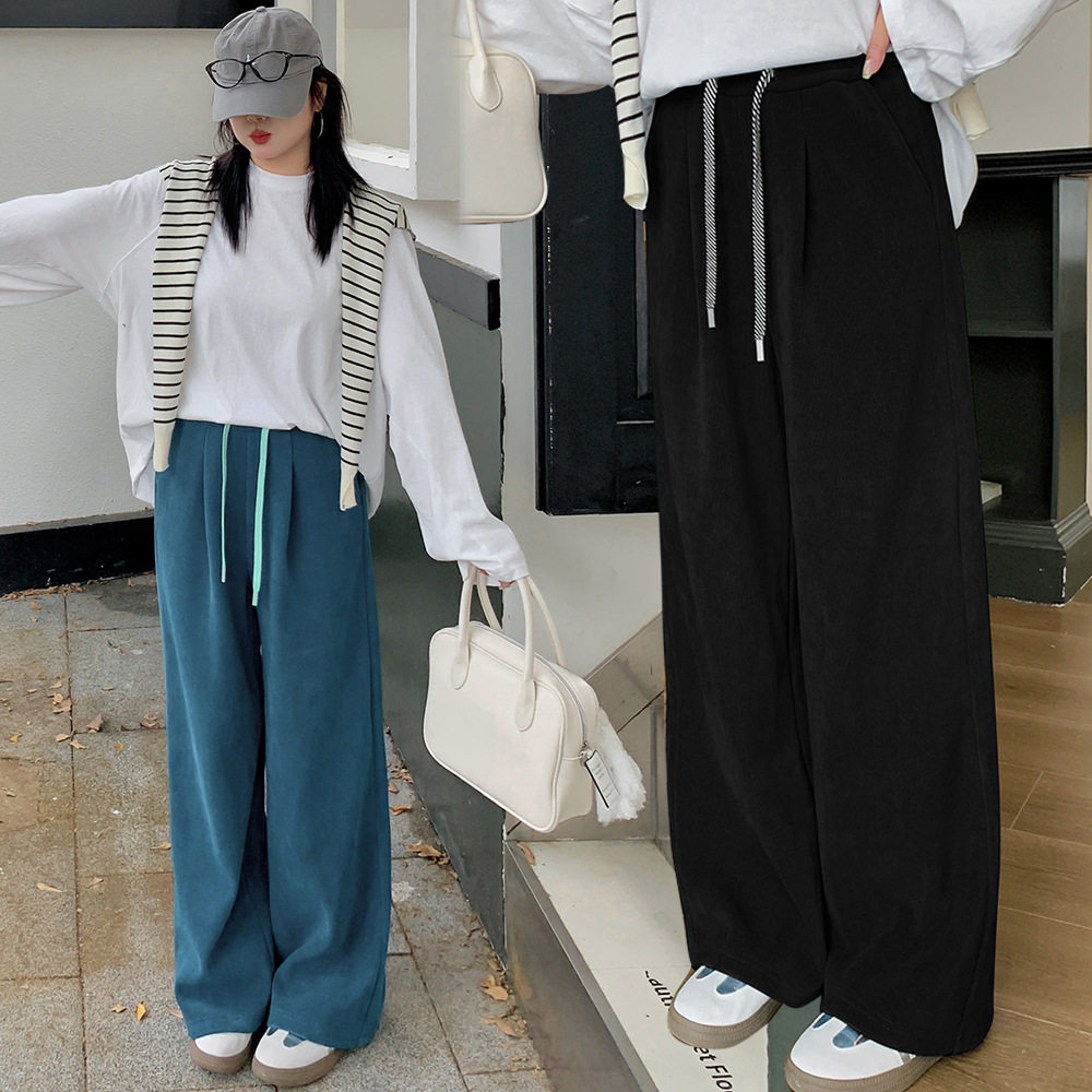 大码女装胖MM加厚保暖休闲裤2025冬季新款宽松高腰复古加绒阔腿裤,淘宝优惠券,粉丝福利购,淘宝优惠卷