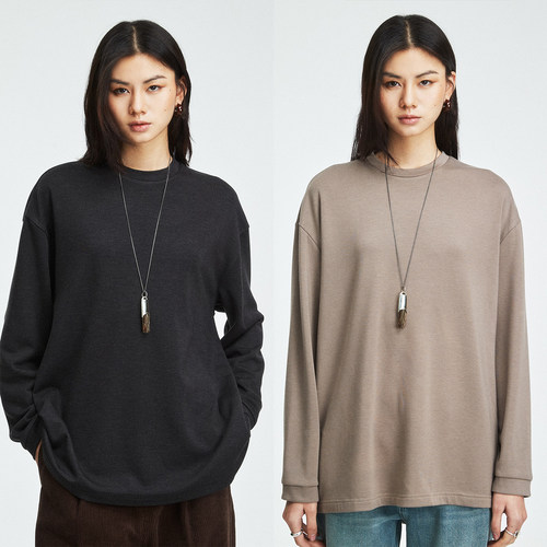 MRS Studios 秋冬内搭Bi入classic系列圆领长袖磨毛加绒T恤 暖暖T - 图2