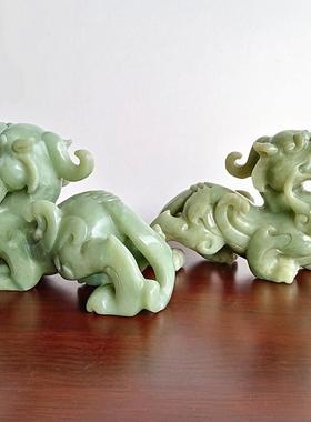 天然玉雕貔貅岫玉摆件