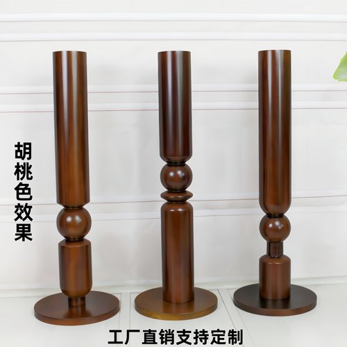 法式实木桌腿吧台玄关半岛台增高支撑圆边几中古风餐桌书桌家具脚 - 图0