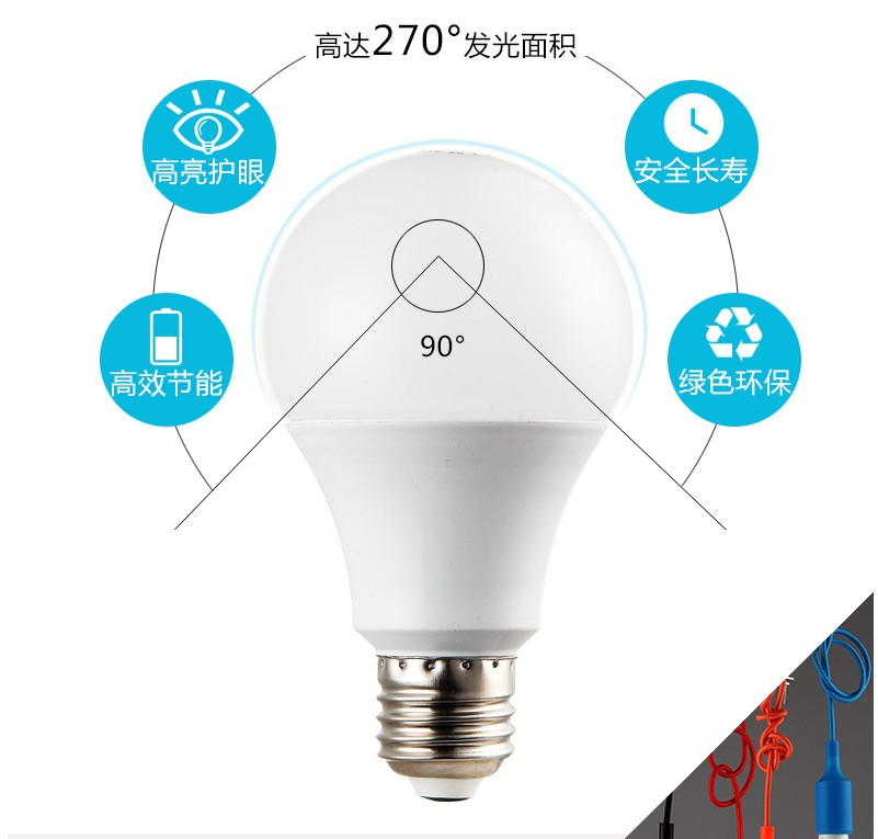 卡迪之光led灯泡超亮e27螺口家用5W9W13W18W28W38瓦48w节能灯球泡 - 图1