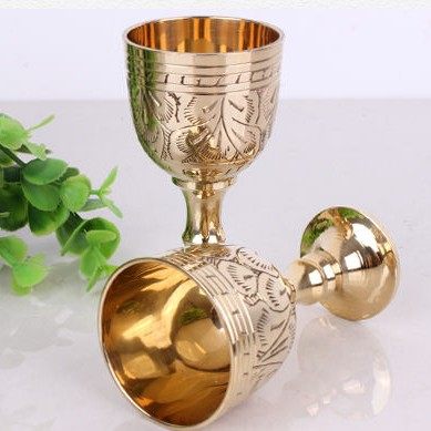 Pakistani antique style solid copper wine glass