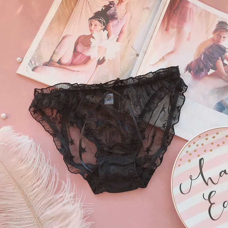日系甜美内裤女士梦幻网纱星星少女短裤唯美性感透视低腰三角裤,淘宝优惠券,粉丝福利购,淘宝优惠卷