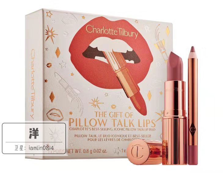 现货Charlotte Tilbury CT Pillow Talk口红唇膏唇线笔套装中样 - 图2