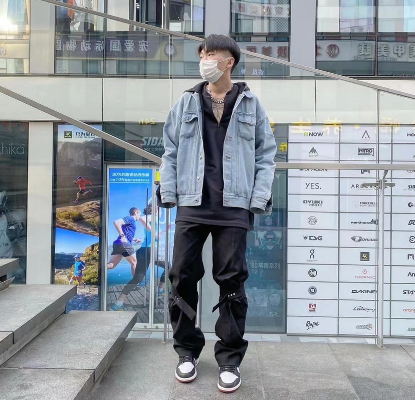 品牌直发 Arnodefrance 两面可穿水洗连帽牛仔夹克街头男女os - 图0