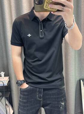 潮牌短袖polo衫男士夏季新款高端