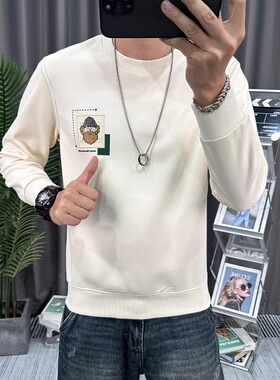 刺绣套头上衣青年休闲长袖衣服潮