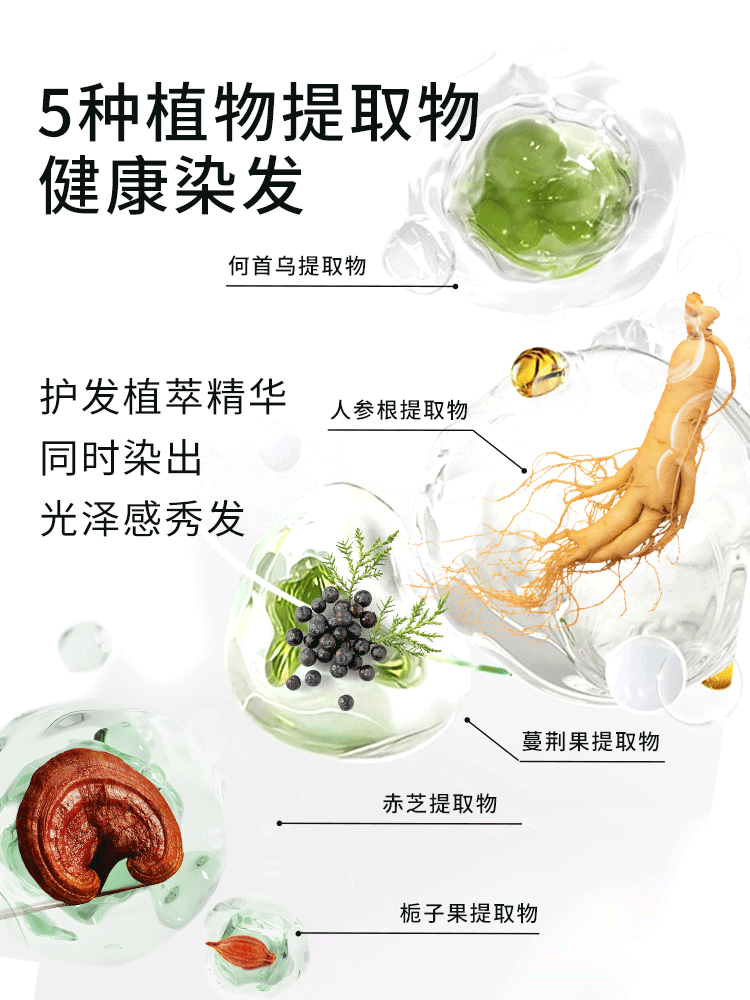 章华生态染发剂植物染发膏黑色遮白自己在家染流行棕色自然黑色