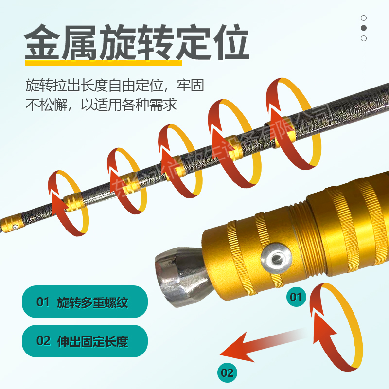 水域救援钩杆 碳素伸缩式船用救生捞篙杆 钛合金三角爪钩救生设备 - 图0