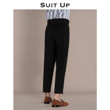 Штаны, мужской трендовый осенний пиджак классического кроя, высокая талия, облегающий крой