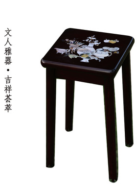 非遗螺钿血檀方凳文创五款可选