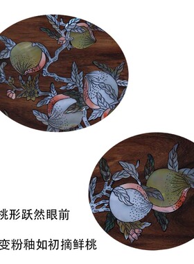 非遗古玩实木料花梨镶木嵌贝纳壳