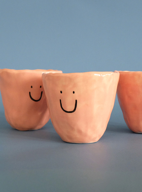 ruonanjiao陶瓷笑脸杯艺术礼品