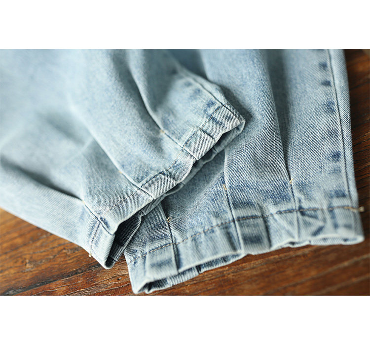 晓说超赞裤型显瘦百搭复古牛仔裤 晓说文艺休闲棉麻女装牛仔裤