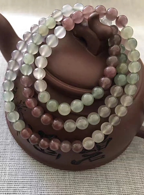 天然紫绿玛瑙手链项链女款佛珠手串圆珠6.8MM无优化原矿多宝饰品