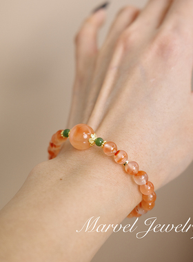 天然冰飘南红玛瑙手串春夏款