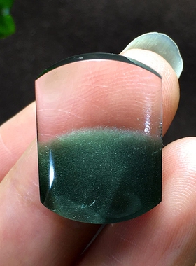 天然绿幽灵无事牌水滴吊坠毛衣链