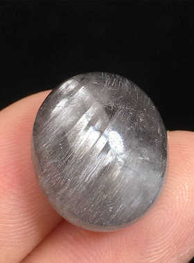 天然黑银钛戒面水滴马眼满钛顺发