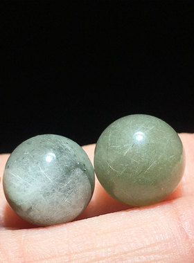 红蓝彩发晶兔毛小球手链吊坠配饰