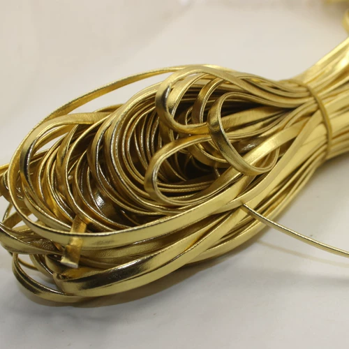 DIY кожаная веревка 40 % скидка кожаная полоса/аниме универсальная края/струна железная цепь кожаная полоса темно -золотая серебряная веревка из кожи