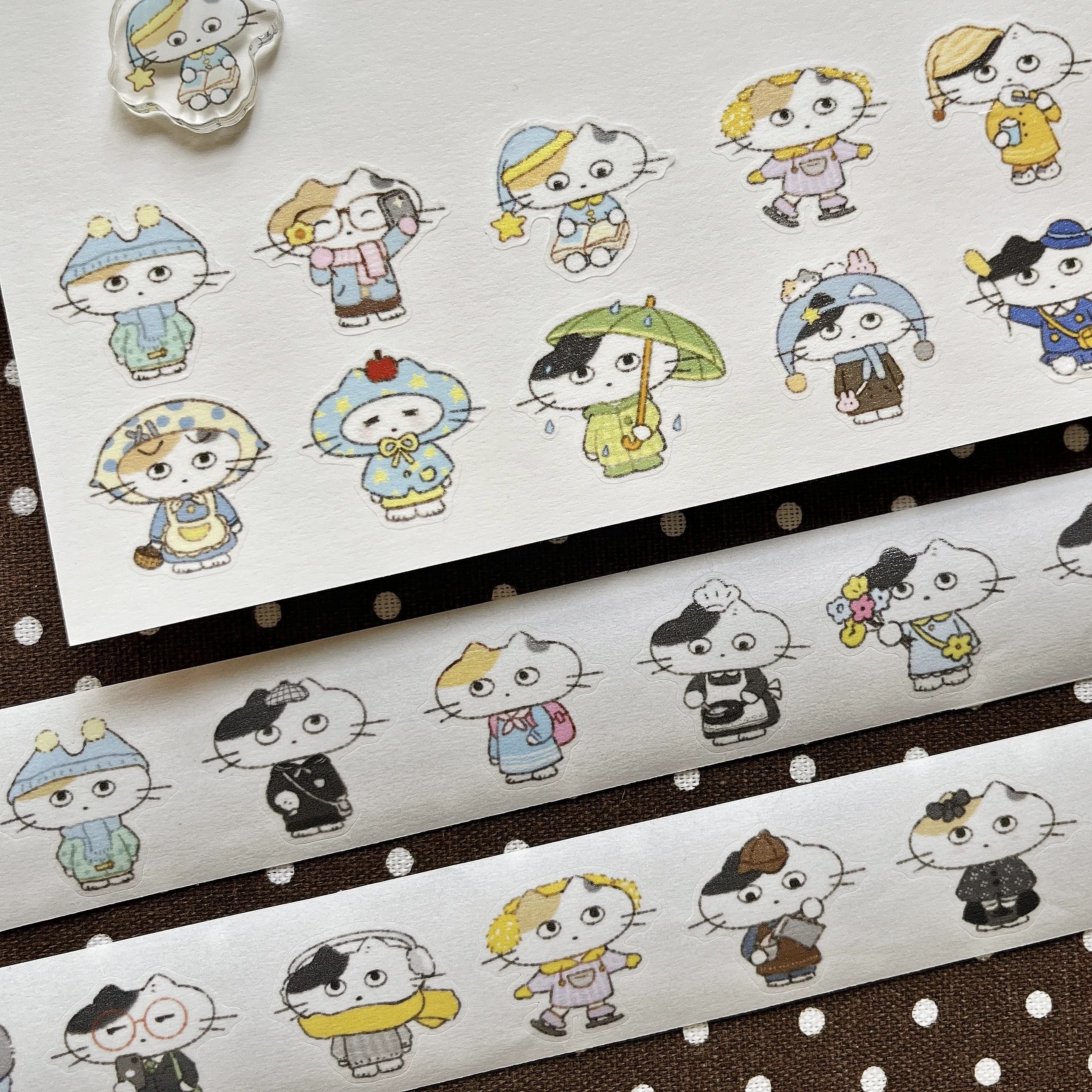 【分装】苹果李子梨猫咪OOTD穿搭和纸胶带模切手帐贴纸卷素材装饰,淘宝优惠券,粉丝福利购,淘宝优惠卷